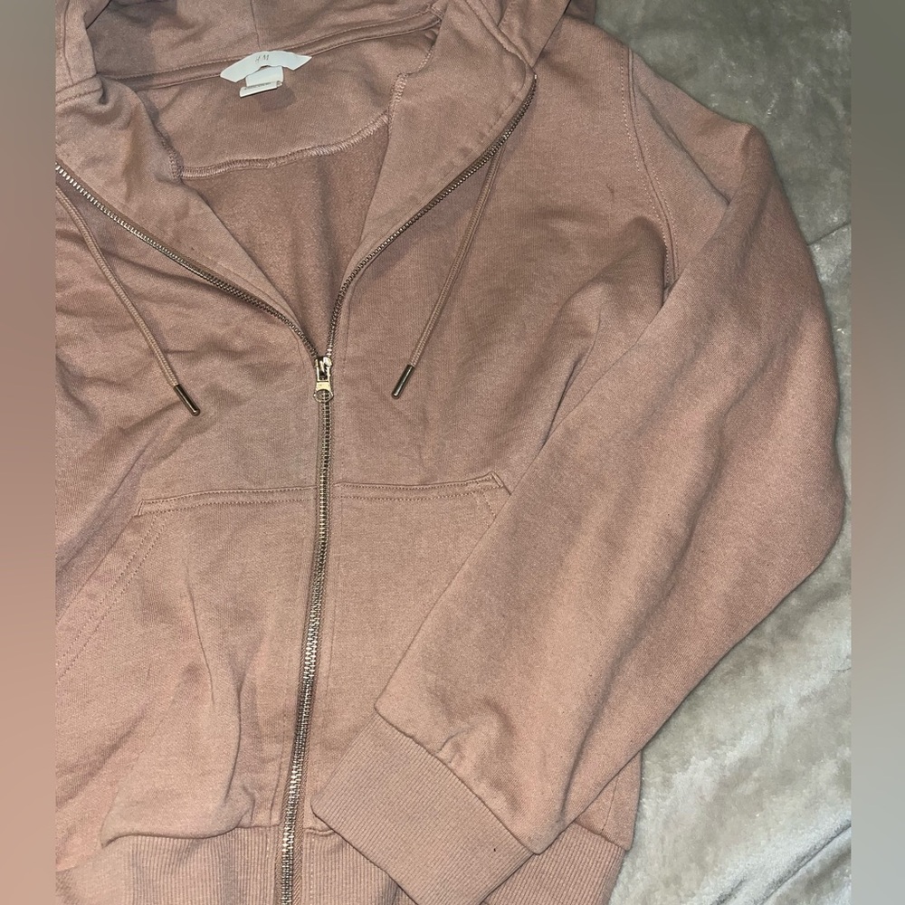 Light Pink/Beige Zip-Up Sz M